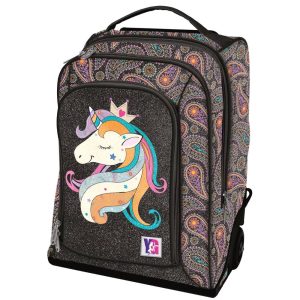 TintaUnita – Zaino trolley UNICORNO con lucine NERO