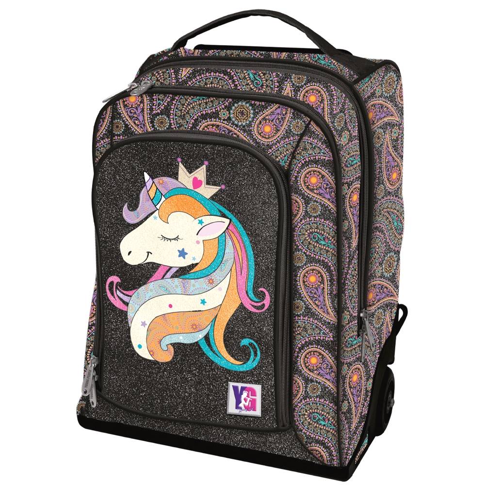 TintaUnita – Zaino trolley UNICORNO con lucine NERO